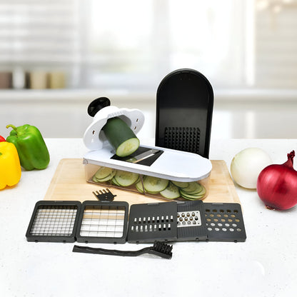 Versatile Kitchen Cutter | Manual Vegetable Chopper Set with 7 Blades | Efficient Food Prep Tool for Quick Meal Preparation