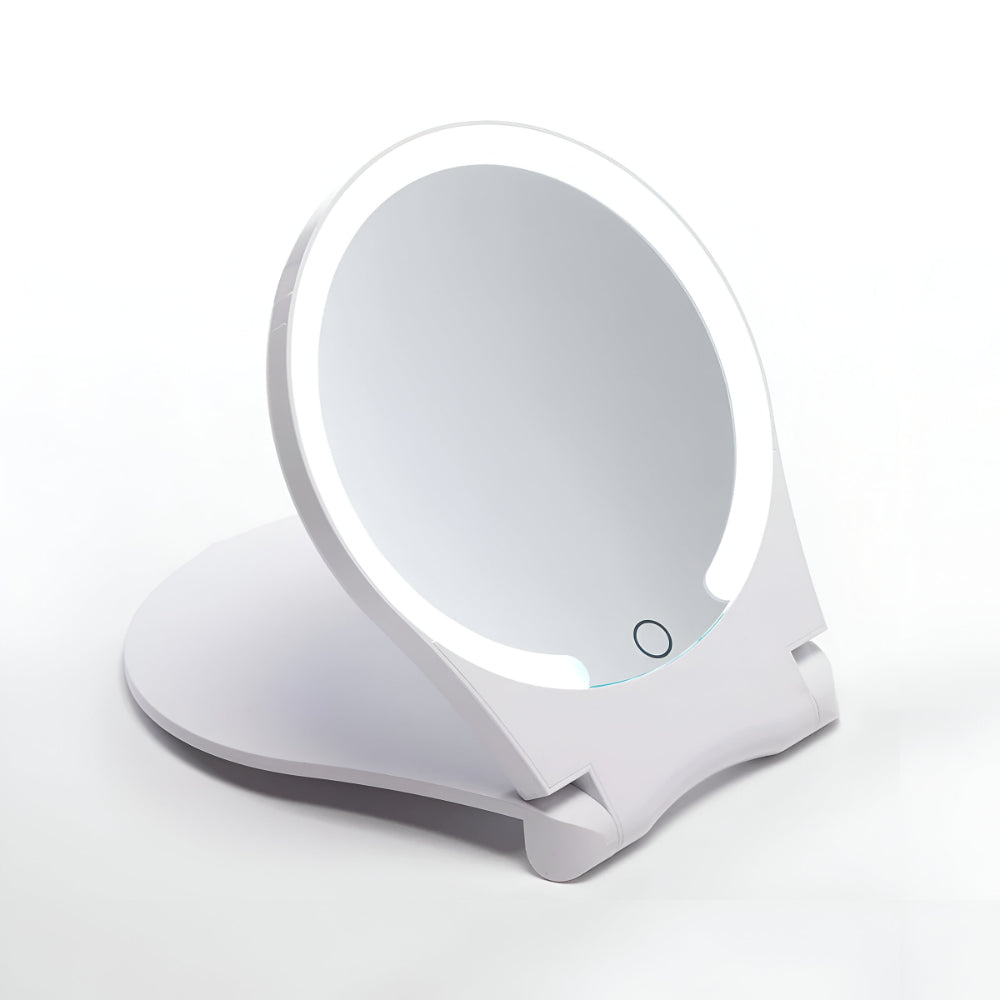Versatile Makeup Mirror | 10X Magnification with LED Lights | Compact Design for Travel