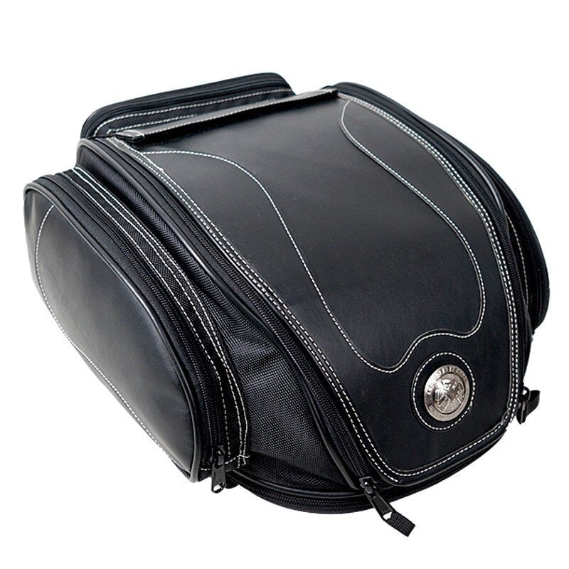 Motorcycle Bags, Water Resistant Motorcycle Tail Bag with Expandable Base and Shoulder Strap, Motorcycle Luggage