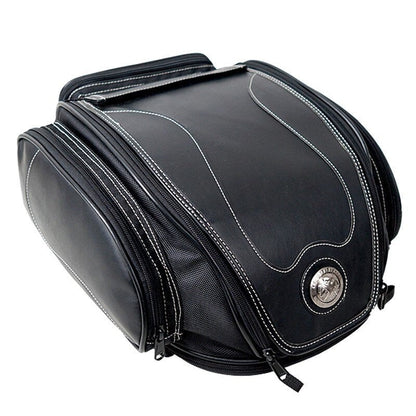 Motorcycle Bags, Water Resistant Motorcycle Tail Bag with Expandable Base and Shoulder Strap, Motorcycle Luggage