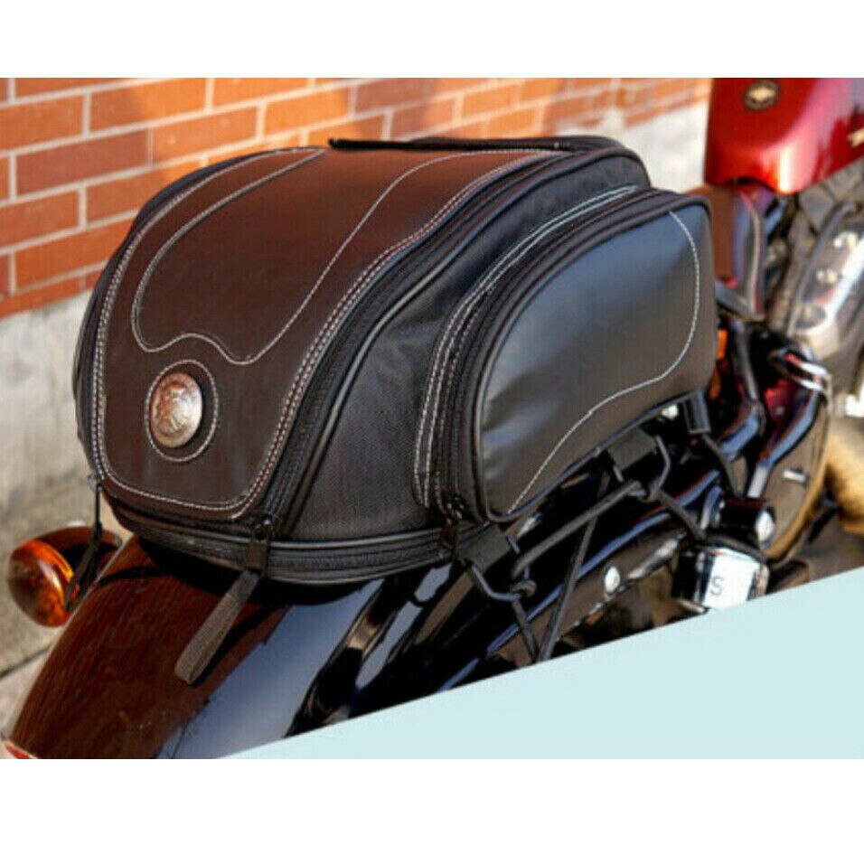 Motorcycle Bags, Water Resistant Motorcycle Tail Bag with Expandable Base and Shoulder Strap, Motorcycle Luggage