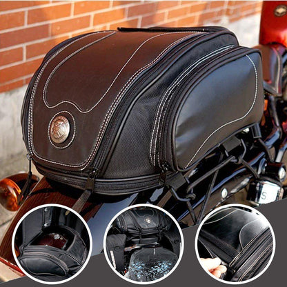 Motorcycle Bags, Water Resistant Motorcycle Tail Bag with Expandable Base and Shoulder Strap, Motorcycle Luggage