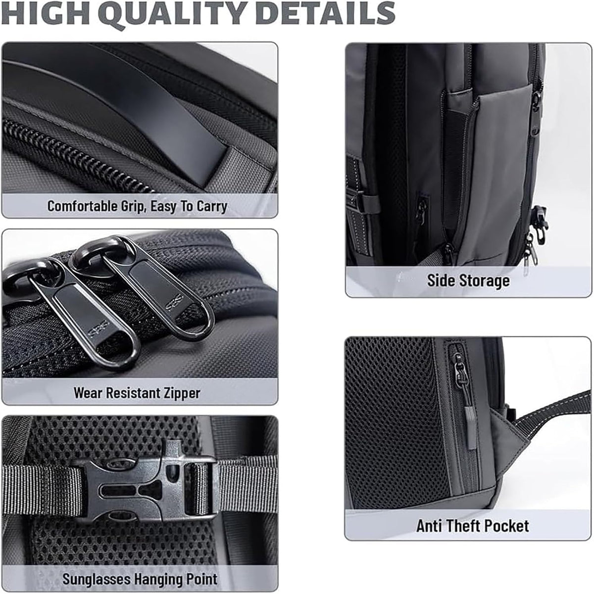 Versatile Travel Backpack | Expandable Compression Design with Anti-Theft Lock | Water-Repellent for Secure Storage