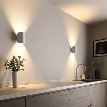 Applique murale LED à double faisceau, aluminium noir et blanc, intérieur et extérieur, 6W, 3000K, éclairage chaud, pour couloir, salon, chambre et entrée