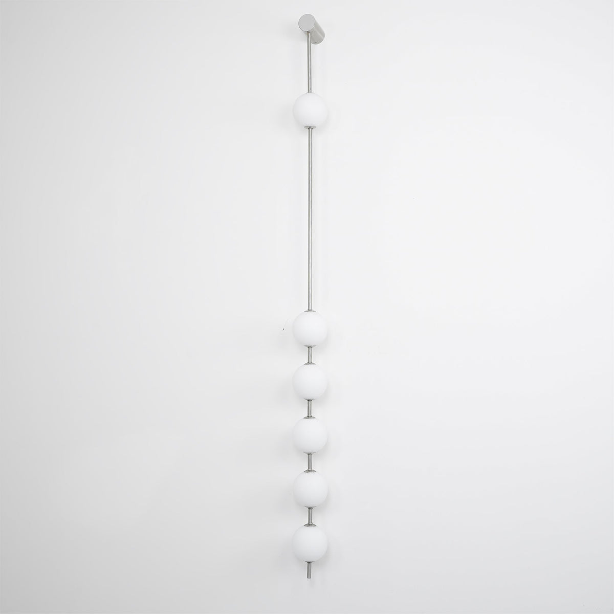 Vertical Multi-Globe LED Wall Sconce Brass Finish Adjustable Height Indoor Hallway Staircase Entry Lighting Modern Metal Glass Fixture 3-6 L