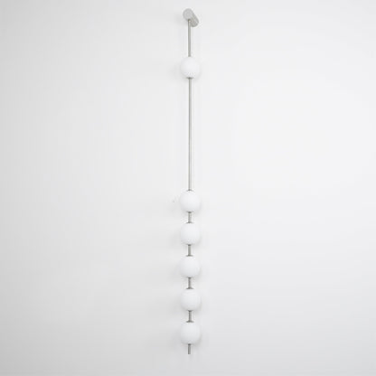 Vertical Multi-Globe LED Wall Sconce Brass Finish Adjustable Height Indoor Hallway Staircase Entry Lighting Modern Metal Glass Fixture 3-6 L
