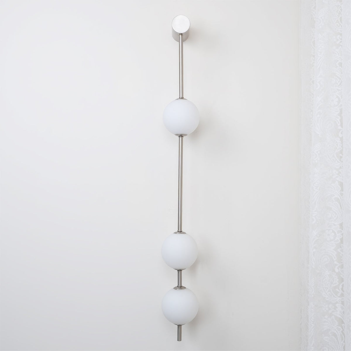 Vertical Multi-Globe LED Wall Sconce Brass Finish Adjustable Height Indoor Hallway Staircase Entry Lighting Modern Metal Glass Fixture 3-6 L