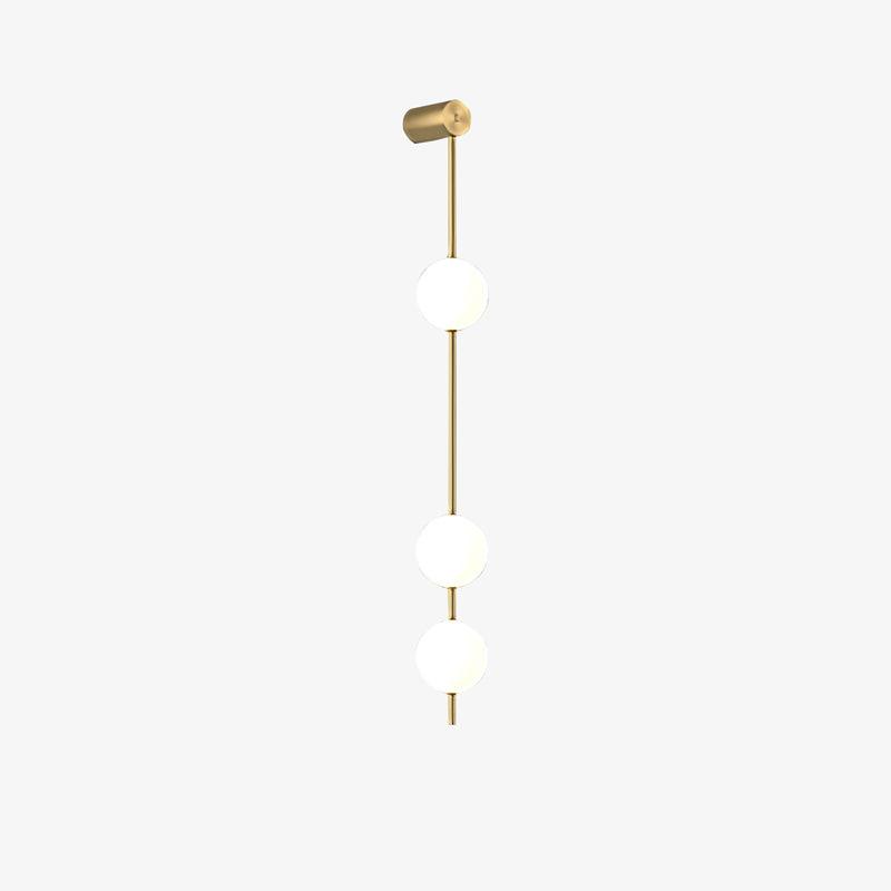 Vertical Multi-Globe LED Wall Sconce Brass Finish Adjustable Height Indoor Hallway Staircase Entry Lighting Modern Metal Glass Fixture 3-6 L