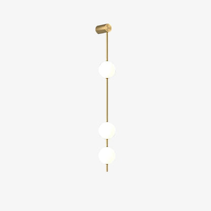 Vertical Multi-Globe LED Wall Sconce Brass Finish Adjustable Height Indoor Hallway Staircase Entry Lighting Modern Metal Glass Fixture 3-6 L