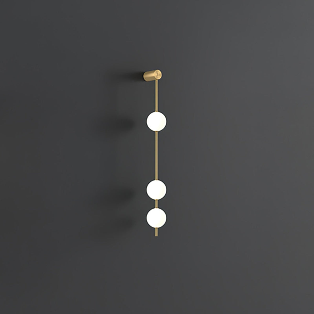 Vertical Multi-Globe LED Wall Sconce Brass Finish Adjustable Height Indoor Hallway Staircase Entry Lighting Modern Metal Glass Fixture 3-6 L