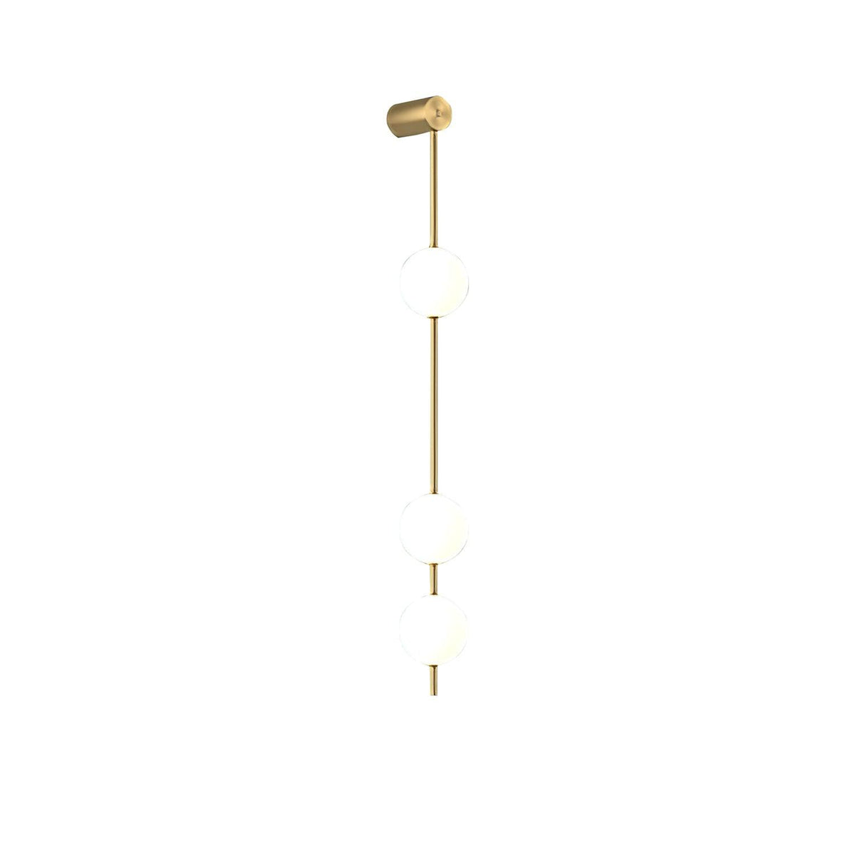 Vertical Multi-Globe LED Wall Sconce Brass Finish Adjustable Height Indoor Hallway Staircase Entry Lighting Modern Metal Glass Fixture 3-6 L