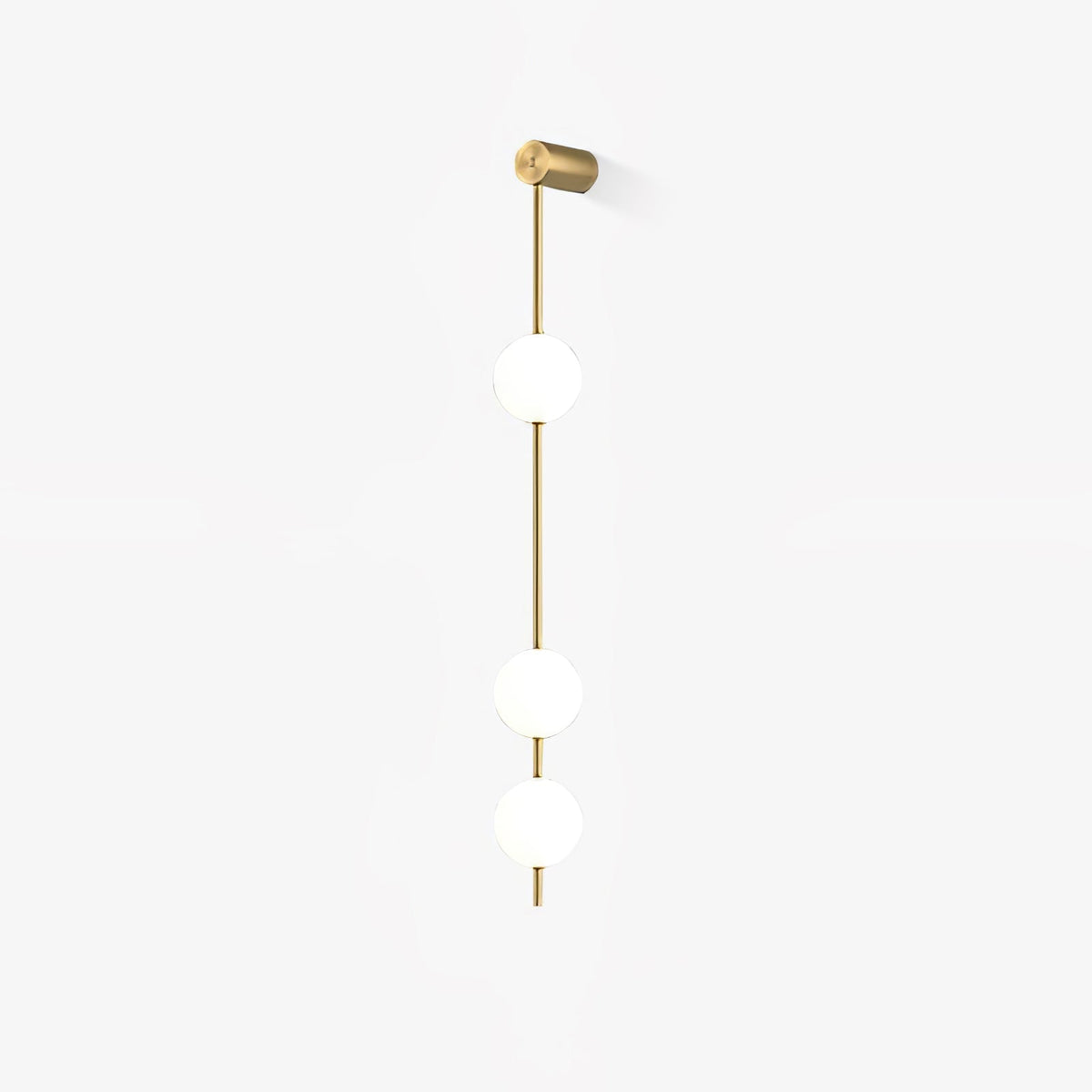 Vertical Multi-Globe LED Wall Sconce Brass Finish Adjustable Height Indoor Hallway Staircase Entry Lighting Modern Metal Glass Fixture 3-6 L