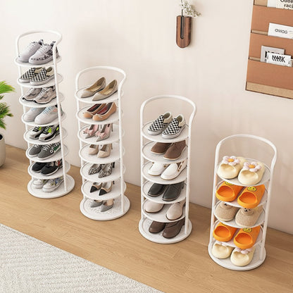 Vertical Shoe Rack | Space-Saving Metal Organizer with Multiple Tiers | Minimalist Design for Entryway Storage