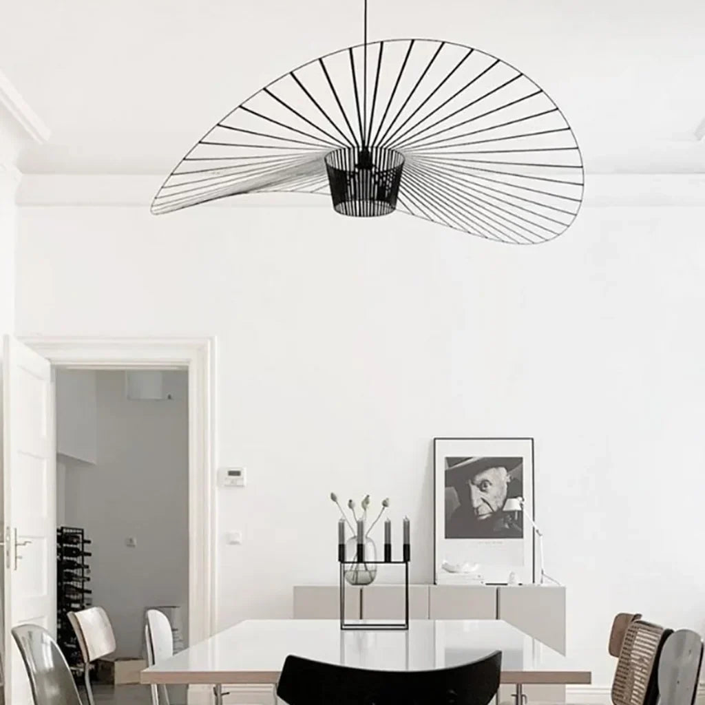 Oversized Drop Ceiling Fixture with Adjustable 59 in Cable for Open-Concept Kitchens & Dining Areas | Wide Sculptural Shade | E27 Socket | M