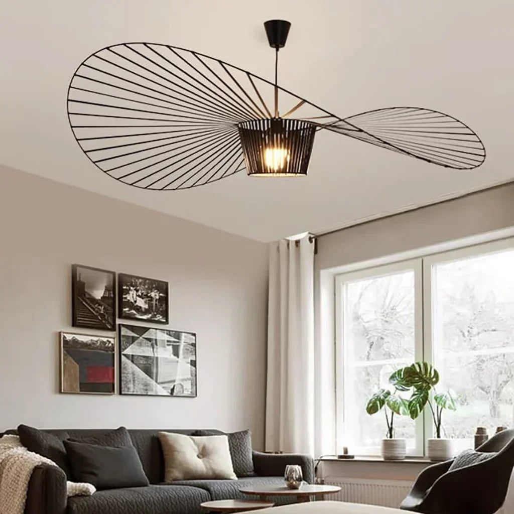 Sculptural Suspended Fixture with Adjustable Drop 59 in Diameter for Dining Tables & Open Floor Plans Kitchen Islands Modern Statement Overh