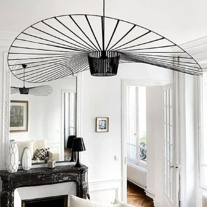 Oversized Drop Ceiling Fixture with Adjustable 59 in Cable for Open-Concept Kitchens & Dining Areas | Wide Sculptural Shade | E27 Socket | M