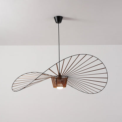 Oversized Woven Ceiling Fixture 47 in Black for Dining & Living Rooms Statement Lighting Above Tables Modern Handcrafted Fiber Shade