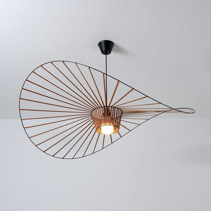 Oversized Woven Ceiling Fixture 47 in Black for Dining & Living Rooms Statement Lighting Above Tables Modern Handcrafted Fiber Shade