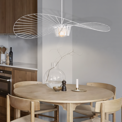 Oversized Drop Ceiling Fixture with Adjustable 59 in Cable for Open-Concept Kitchens & Dining Areas | Wide Sculptural Shade | E27 Socket | M