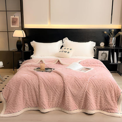 Vesper Velvet Blanket - Plush Sherpa Backing, Year-Round Comfort