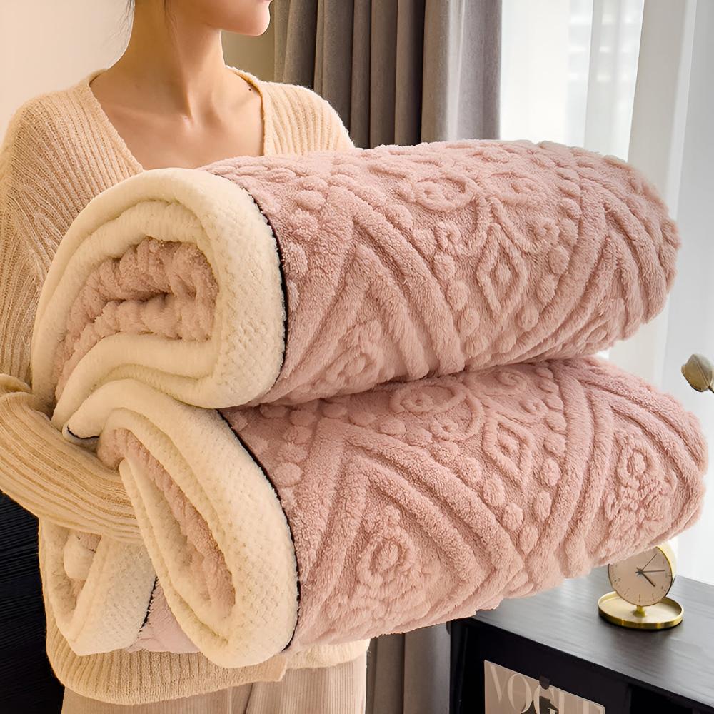 Vesper Velvet Blanket - Plush Sherpa Backing, Year-Round Comfort
