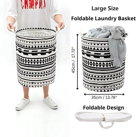 Panier à linge Vero - Pliable, motif tribal, grande capacité