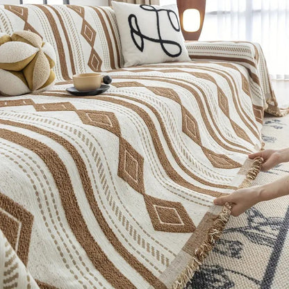 Vibe Tide Sofa Cover - Microfiber Blend, Bohemian Stripe