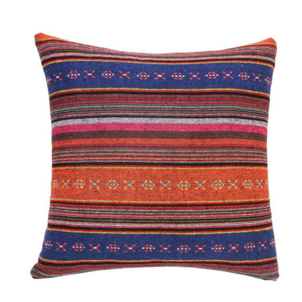 Vibrant Cushion Cover - Woven Microfiber, Bohemian Geometric Design