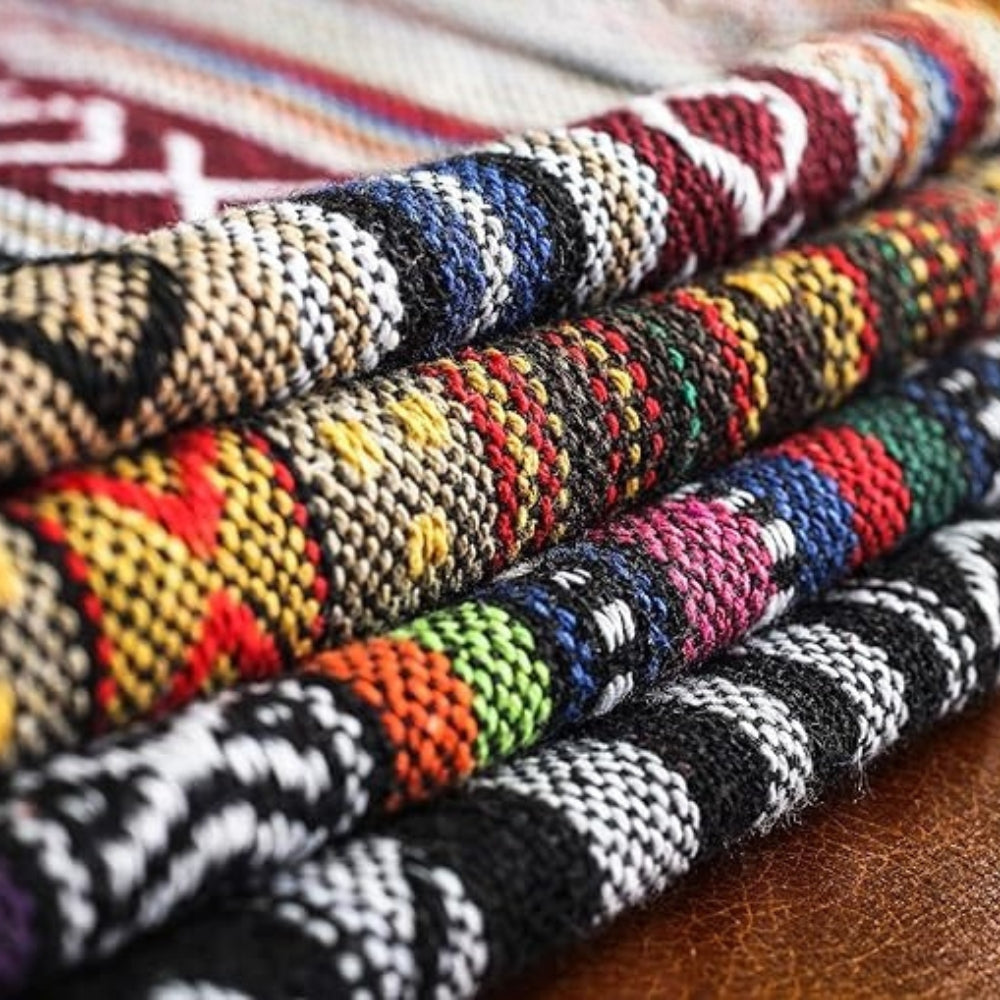 Vibrant Cushion Cover - Woven Microfiber, Bohemian Geometric Design