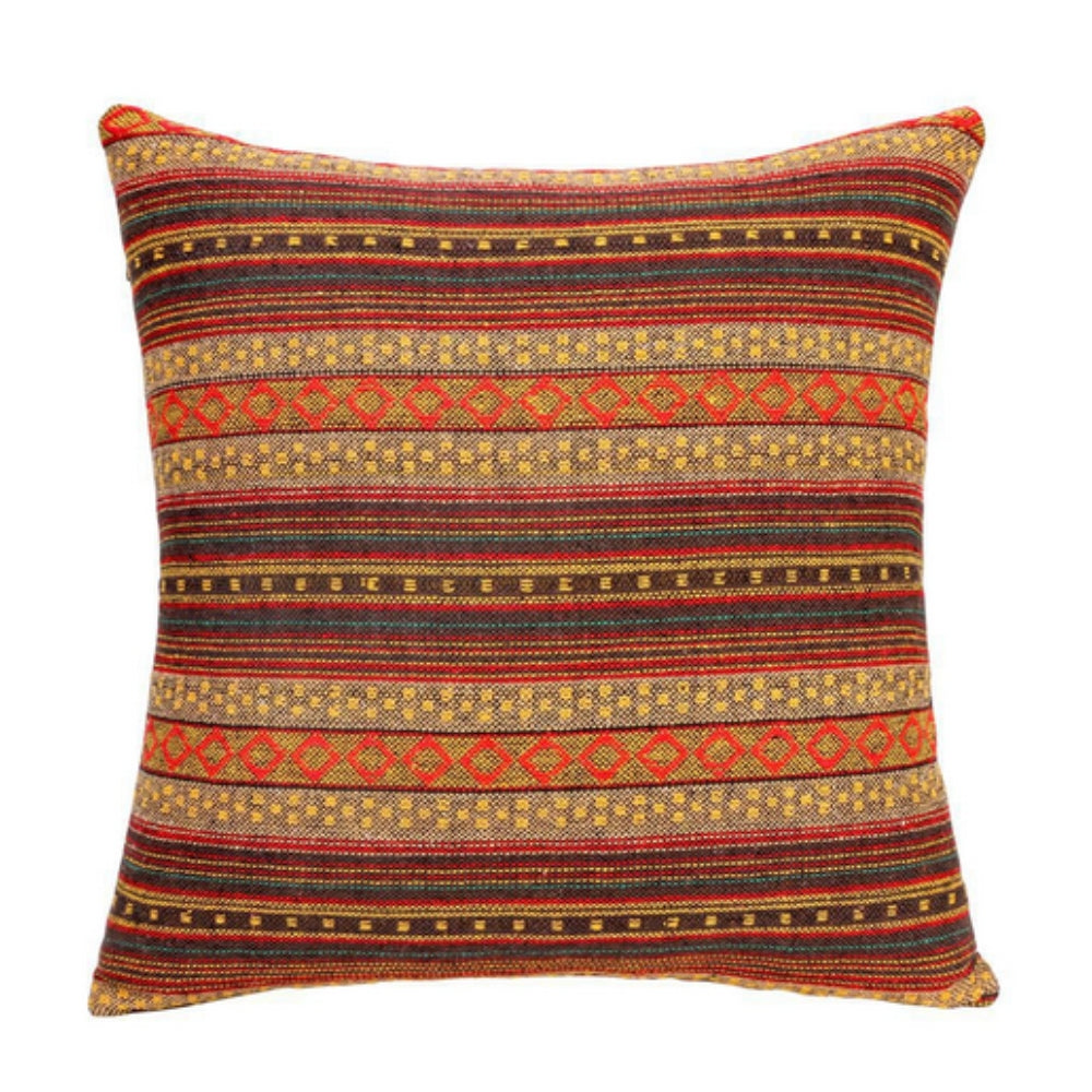 Vibrant Cushion Cover - Woven Microfiber, Bohemian Geometric Design