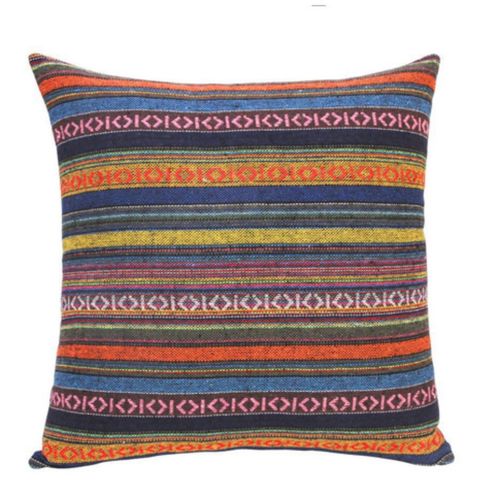 Vibrant Cushion Cover - Woven Microfiber, Bohemian Geometric Design