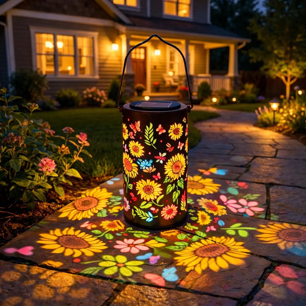 SUNPETAL – Vibrant Solar Outdoor Lantern Butterfly Cutout Design