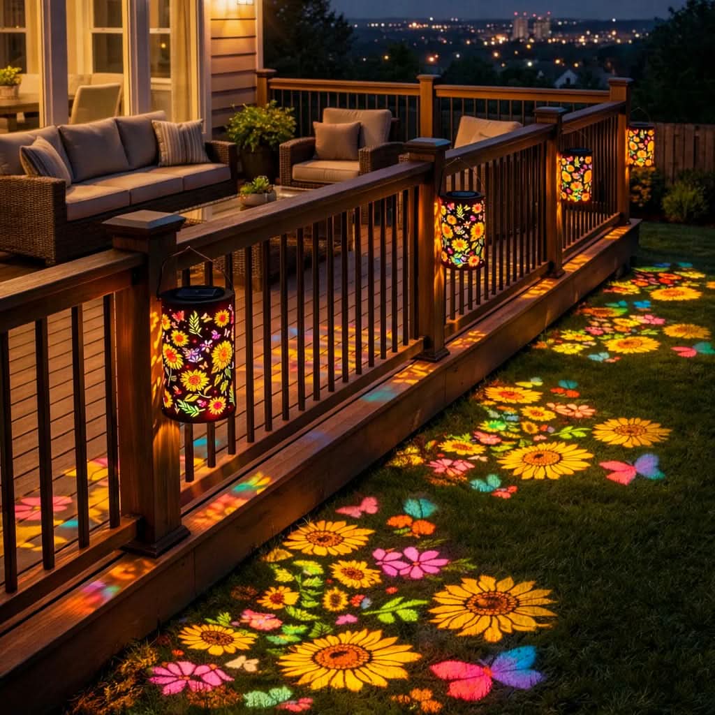 SUNPETAL – Vibrant Solar Outdoor Lantern Butterfly Cutout Design