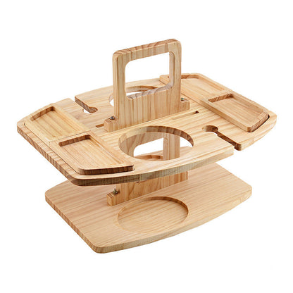 Portable Wooden Picnic Table for Outdoor Wine Gatherings
