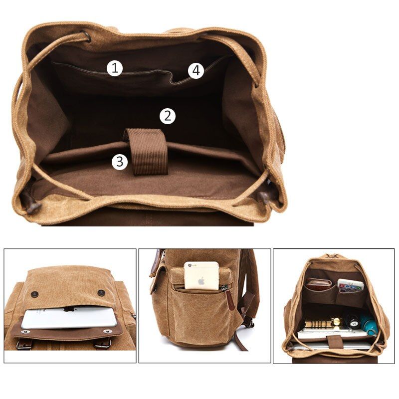 Classic Canvas Rucksack with Ample Storage for Daily Adventures