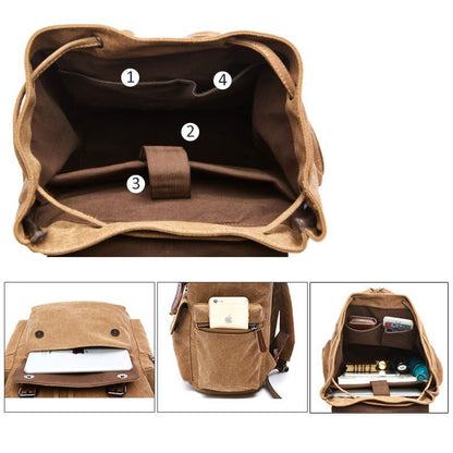 Classic Canvas Rucksack with Ample Storage for Daily Adventures