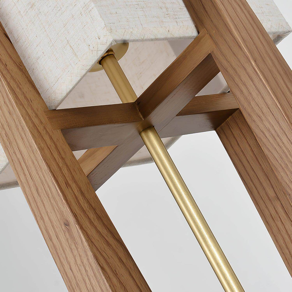 Standing Lamp with Fabric Shade 57 Inches Tall Ash Wood Uplight for Bedrooms Reading Nooks Living Spaces Modern Homes