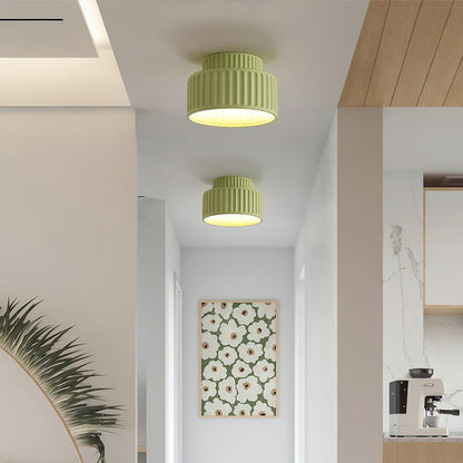 Flush Mount Resin Ceiling Light 10 in White for Low Ceilings Kitchen Hallway Bedroom Dining Room Compact Overhead Fixture E26 Socket