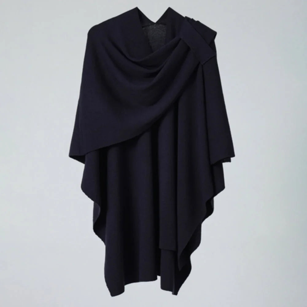 Virelli Shawl Coat - Lightweight Microfiber Blend, Fluid Drape