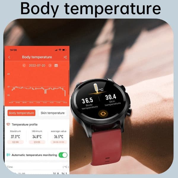 Non-Invasive Glucose Monitoring Smartwatch with Heart Rate & Blood Oxygen Tracker for Daily Health Management