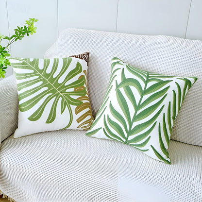 Vivid Sofa Cushion Cover - Microfiber Blend, Leaf designs