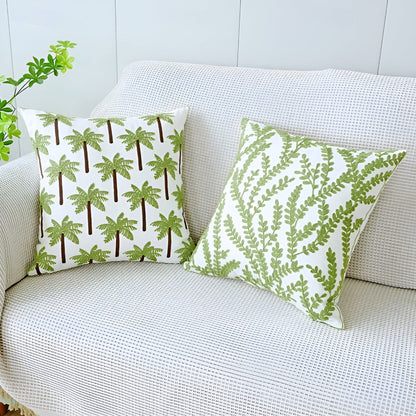 Vivid Sofa Cushion Cover - Microfiber Blend, Leaf designs