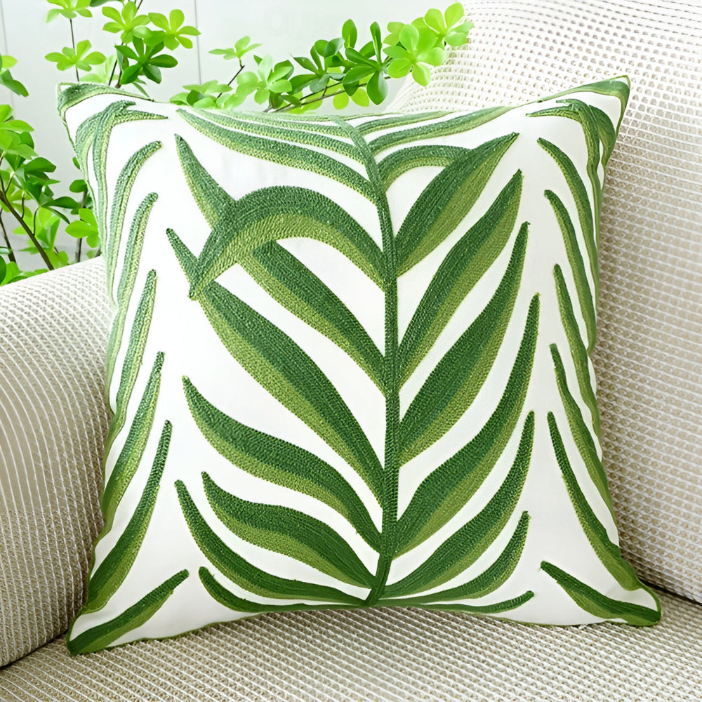 Vivid Sofa Cushion Cover - Microfiber Blend, Leaf designs