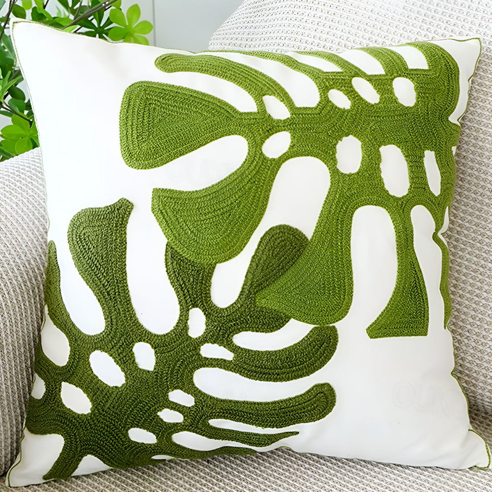 Vivid Sofa Cushion Cover - Microfiber Blend, Leaf designs