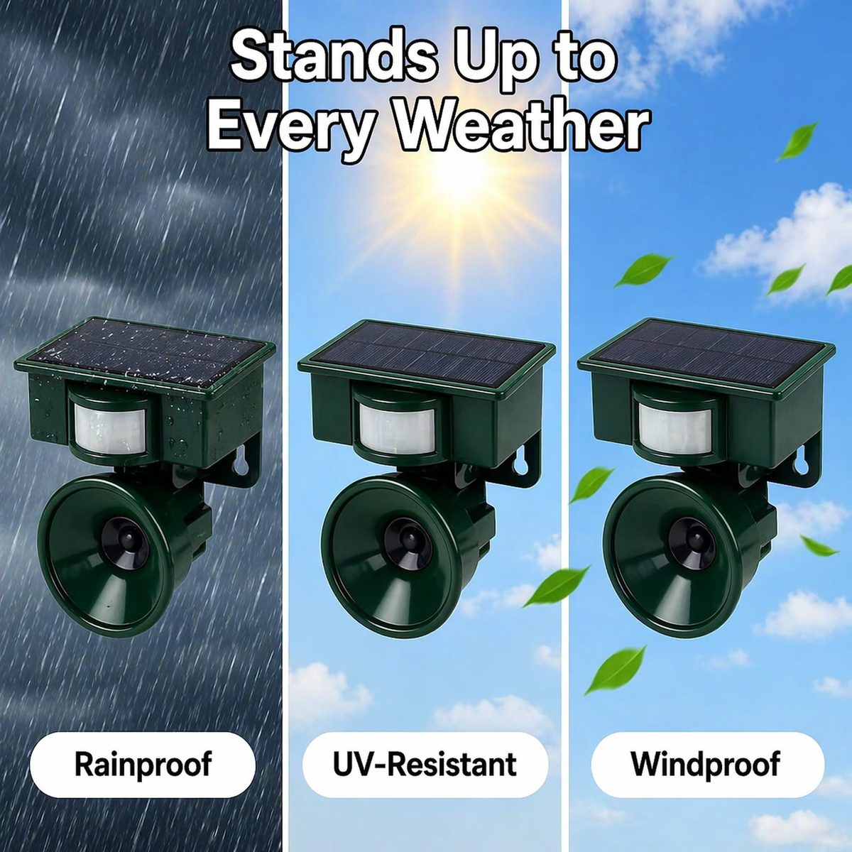 Solar-Powered Bird Deterrent with Motion Sensor and Predator Calls for Yard, Patio, and Roof Protection