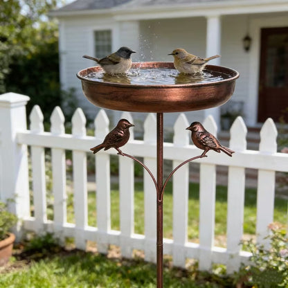 Bird Bath with Stand | Sturdy Metal Bowl