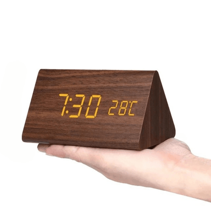 TIMBERGLOW – Voice Control LED Alarm Clock Wooden Display