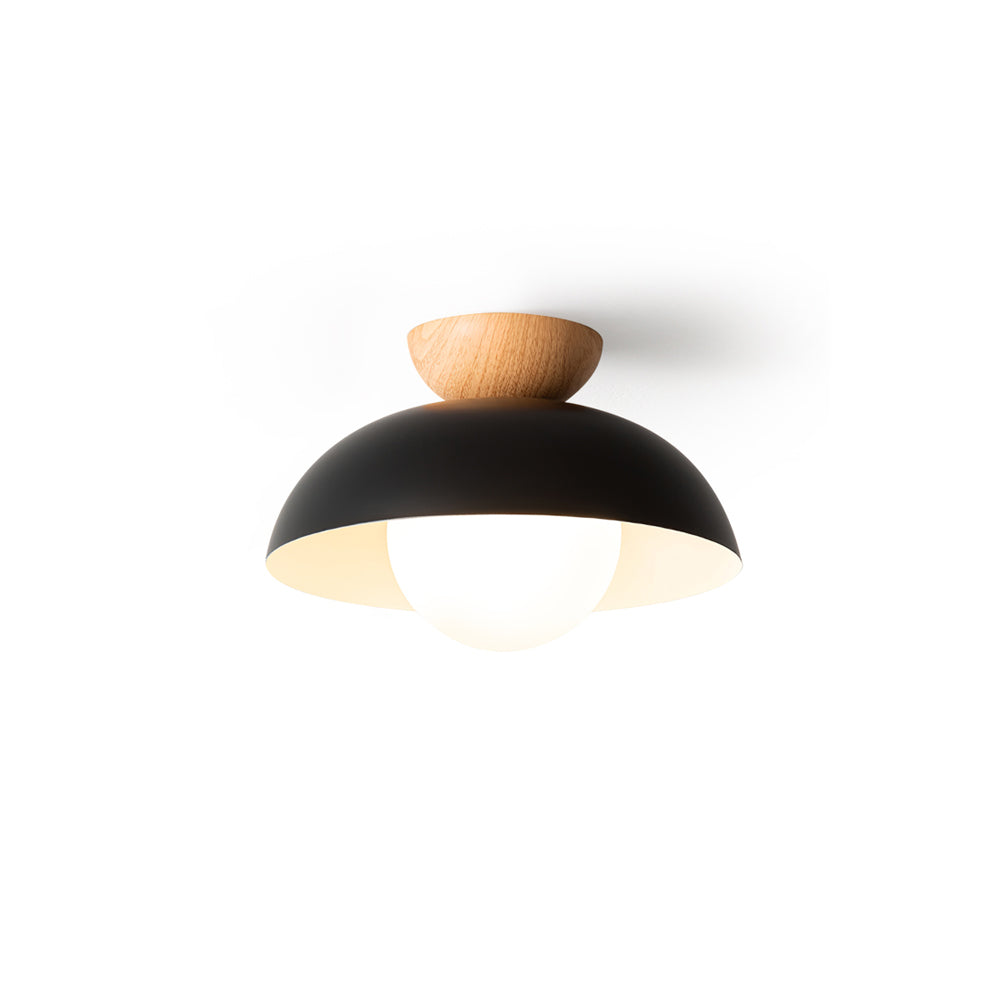 Glass Shade Ceiling Light Fixture 12 Inch Metal Overhead Lamp E26 Base for Kitchen Island Dining Room Modern Suspended Lighting White Black
