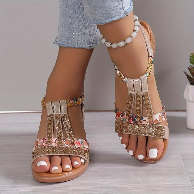 Women's Cushioned Wedge Sandals with Flexible Fit & Non-Slip Sole for Summer | Comfort Footwear for Casual Daily Wear & Walking