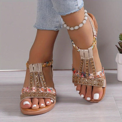 Women's Cushioned Wedge Sandals with Flexible Fit & Non-Slip Sole for Summer | Comfort Footwear for Casual Daily Wear & Walking